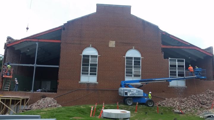 Brick building renovation work